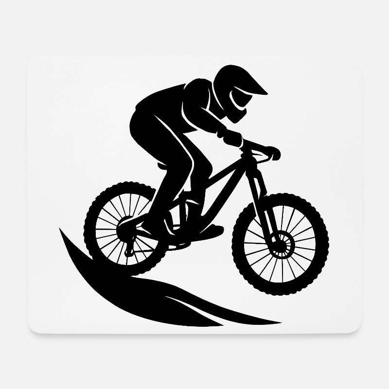 Vélo de VTT minimaliste Descente Silh - Tapis de souris (format paysage) - blanc