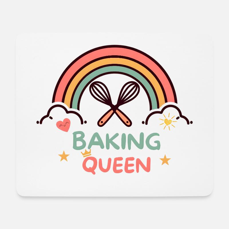 Baking Queen Rainbow - Mousepad (Querformat) - Weiß