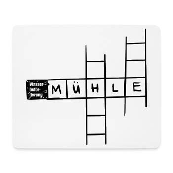 Transport fluvial - moulin - Tapis de souris (format paysage) - blanc - Devant