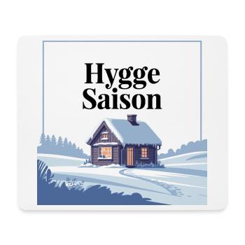 Conception de cabine d’hiver Hygge Saison cosy - Tapis de souris (format paysage) - blanc - Devant