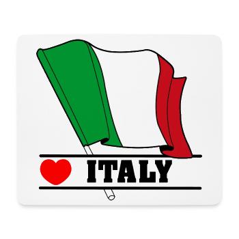 Drapeau italien avec cœur - Tapis de souris (format paysage) - blanc - Devant