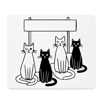 Waiting Cats Sign Personalizable Kids - Mouse Pad (horizontal) - white - Front