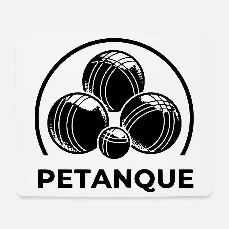 logo petanque - Tapis de souris (format paysage) - blanc