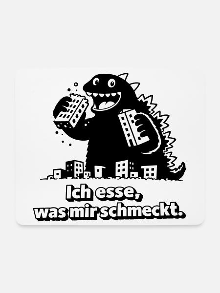 Monster isst, was ihm schmeckt - Mousepad (Querformat) - Weiß