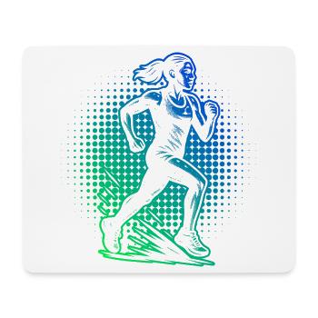 Compact running design for racing - Mouse Pad (horizontal) - white - Front