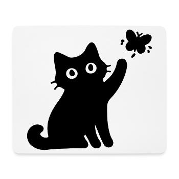 Chat drôle - Tapis de souris (format paysage) - blanc - Devant