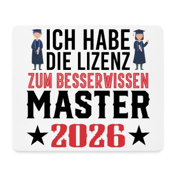 Master 2026 Abschluss Promotion Sponsion - Mousepad (Querformat) - Weiß - Vorne