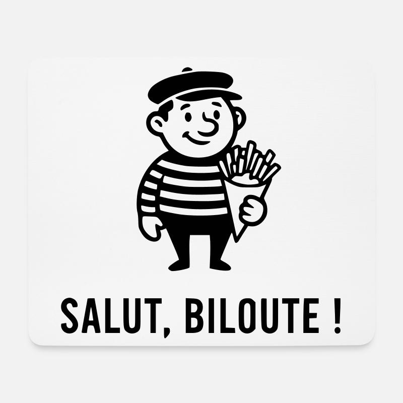 Salut biloute - Tapis de souris (format paysage) - blanc