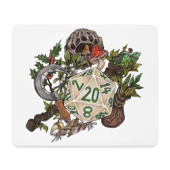 RPG Tabletop D20 Dice Gift Druid - Mouse Pad (horizontal) - white - Front