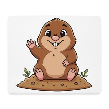 Cheerful Mole - Mouse Pad (horizontal) - white - Front