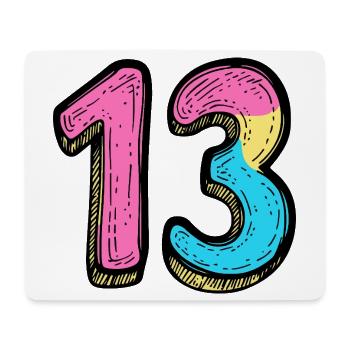 13 Number Colorful - Mouse Pad (horizontal) - white - Front