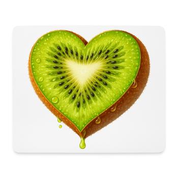 Saftige Kiwi in Herzform Illustration  - Mousepad (Querformat) - Weiß - Vorne