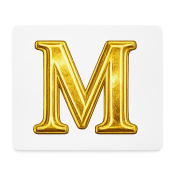 Goldenes M Kristallglanz - Mousepad (Querformat) - Weiß - Vorne