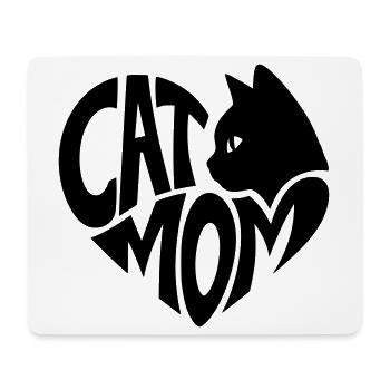 Cat Mom, Katzenmama Herz mit schwarzer Katze - Mousepad (Querformat) - Weiß - Vorne