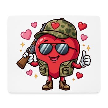 Funny Hunting Valentine's Day for Men - Mouse Pad (horizontal) - white - Front