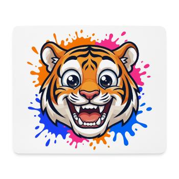 Laughing Tiger Splash of Color - Mouse Pad (horizontal) - white - Front