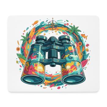 Tropical Explorer Binocular Illustration - Mouse Pad (horizontal) - white - Front