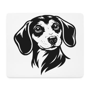 Dachshund Portrait - Mouse Pad (horizontal) - white - Front