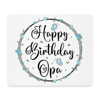 Happy Birthday Grandpa - Mouse Pad (horizontal) - white - Front