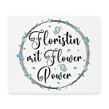 Floristin mit Flower Power - Mousepad (Querformat) - Weiß - Vorne