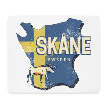 Skane Sweden Province Map Vintage Souvenir - Mouse Pad (horizontal) - white - Front