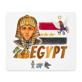 Egypt Vintage Pharaoh with Flag and Pyramids - Mouse Pad (horizontal) - white - Front