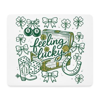 Feeling Lucky St. Patrick's Day Festive Typography - Mouse Pad (horizontal) - white - Front