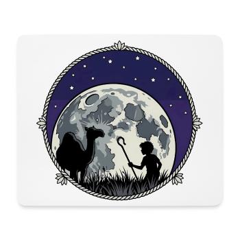 Mondnacht Hirte und Kamel - Mousepad (Querformat) - Weiß - Vorne