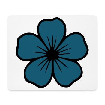 Hibiskus Blüte dunkelblau Blume Geschenk  - Mousepad (Querformat) - Weiß - Vorne