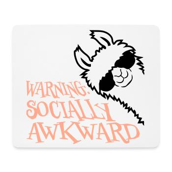 Lama Warning Socially Awkward Sonnenbrille Alpaka - Mousepad (Querformat) - Weiß - Vorne