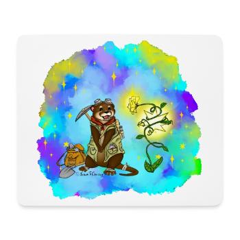 Loutre Chercheuse Stellaire - Tapis de souris (format paysage) - blanc - Devant