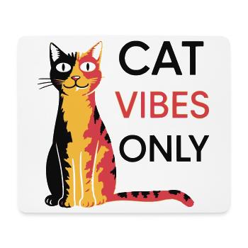 Katzen Vibes Only Design - Mousepad (Querformat) - Weiß - Vorne