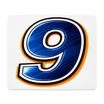 Nummer 9 Fußball Trikot Sportliches Design  - Mousepad (Querformat) - Weiß - Vorne