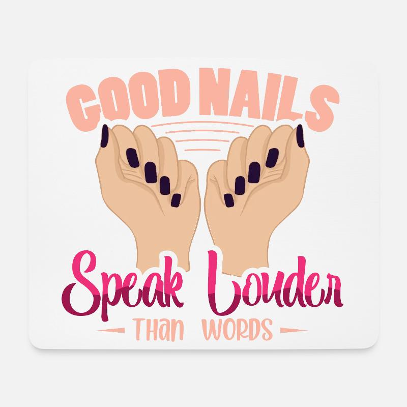 Nail Designer Nail Designer Cosmetics Nail Salon - Mouse Pad (horizontal) - white