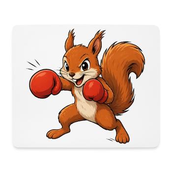 Motif amusant de dessin animé Boxing Écureuil - Tapis de souris (format paysage) - blanc - Devant