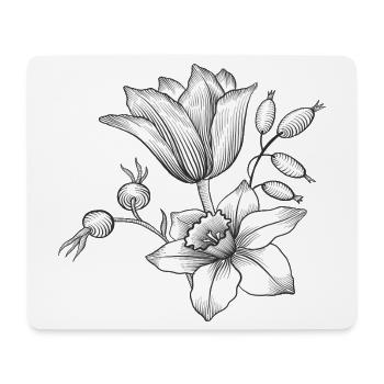 Vrille de fleur - Tapis de souris (format paysage) - blanc - Devant