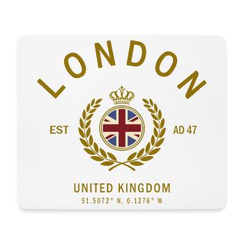 London Badge Gold UK Flag - Mouse Pad (horizontal) - white - Front