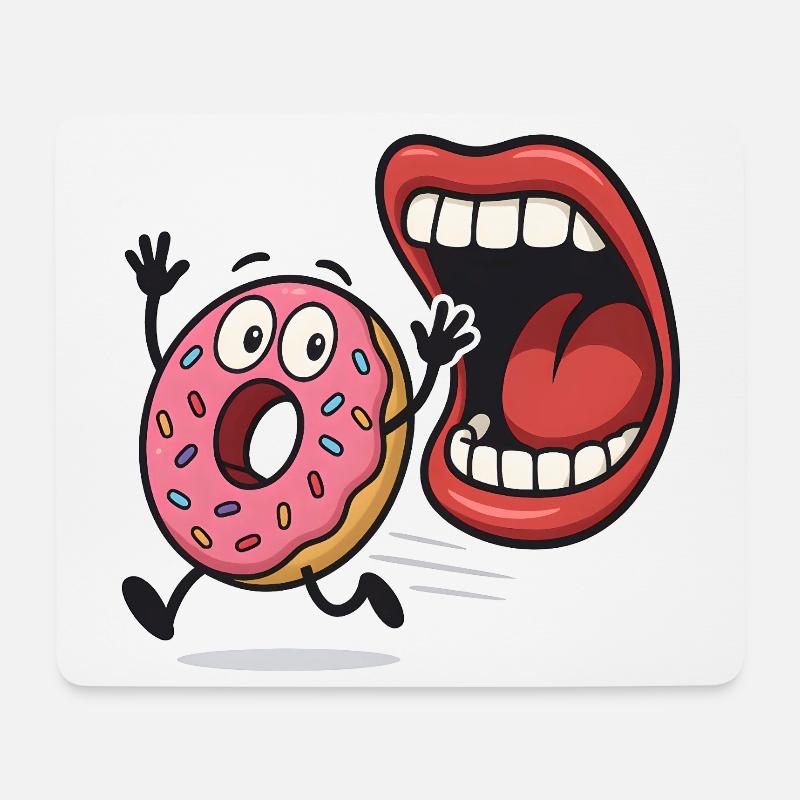Running Donut Humor - Mouse Pad (horizontal) - white