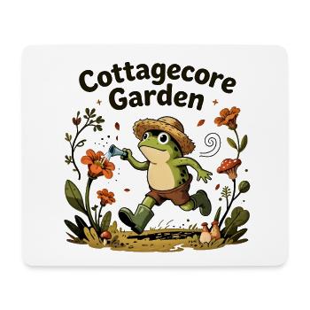 Cottagecore Garden Frog - Mouse Pad (horizontal) - white - Front