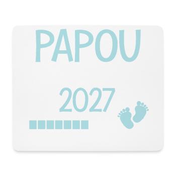 Papou en 2027 Futur Grand-Père Fier et Heureux - Tapis de souris (format paysage) - blanc - Devant