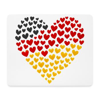 Drapeau allemand - Cœur dehors - Tapis de souris (format paysage) - blanc - Devant