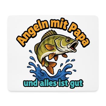 Angeln mit Papa – Alles ist Gut - Mousepad (Querformat) - Weiß - Vorne