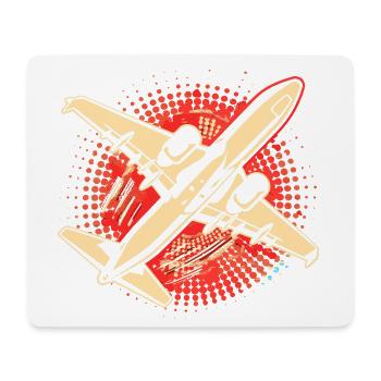 Flugzeug Grafik - Mousepad (Querformat) - Weiß - Vorne