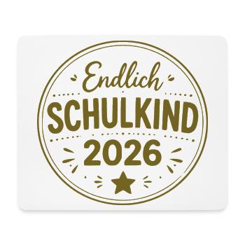 Endlich Schulkind 2026 Badge - Mousepad (Querformat) - Weiß - Vorne
