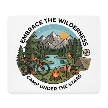 Camp Under The Stars Bikepacking Adventure Tee - Mousepad (Querformat) - Weiß - Vorne