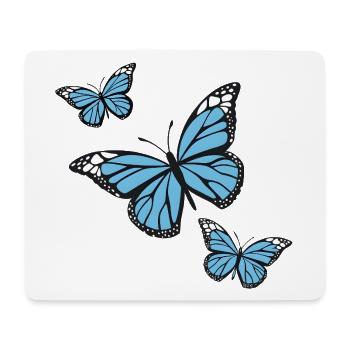 Blue butterflies - Mouse Pad (horizontal) - white - Front