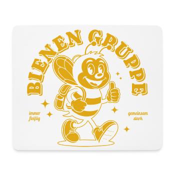 Gruppentier Bienen Gruppe Retro Style - Einfarbig - Mousepad (Querformat) - Weiß - Vorne