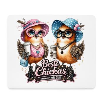 Beste Chickas – Immer mit Stil - Mousepad (Querformat) - Weiß - Vorne