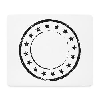 Vintage, runde Gummistempel-Schablone - Mousepad (Querformat) - Weiß - Vorne