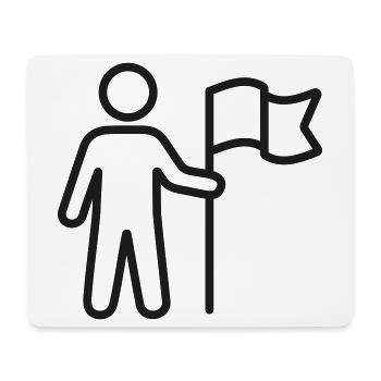 Flaggenträger-Personen-Liniensymbol - Mousepad (Querformat) - Weiß - Vorne